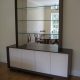 Dining room Sideboard in American Black Oak with pearl finish doors