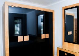 Oak Bedroom Wardrobes Black Gloss Doors