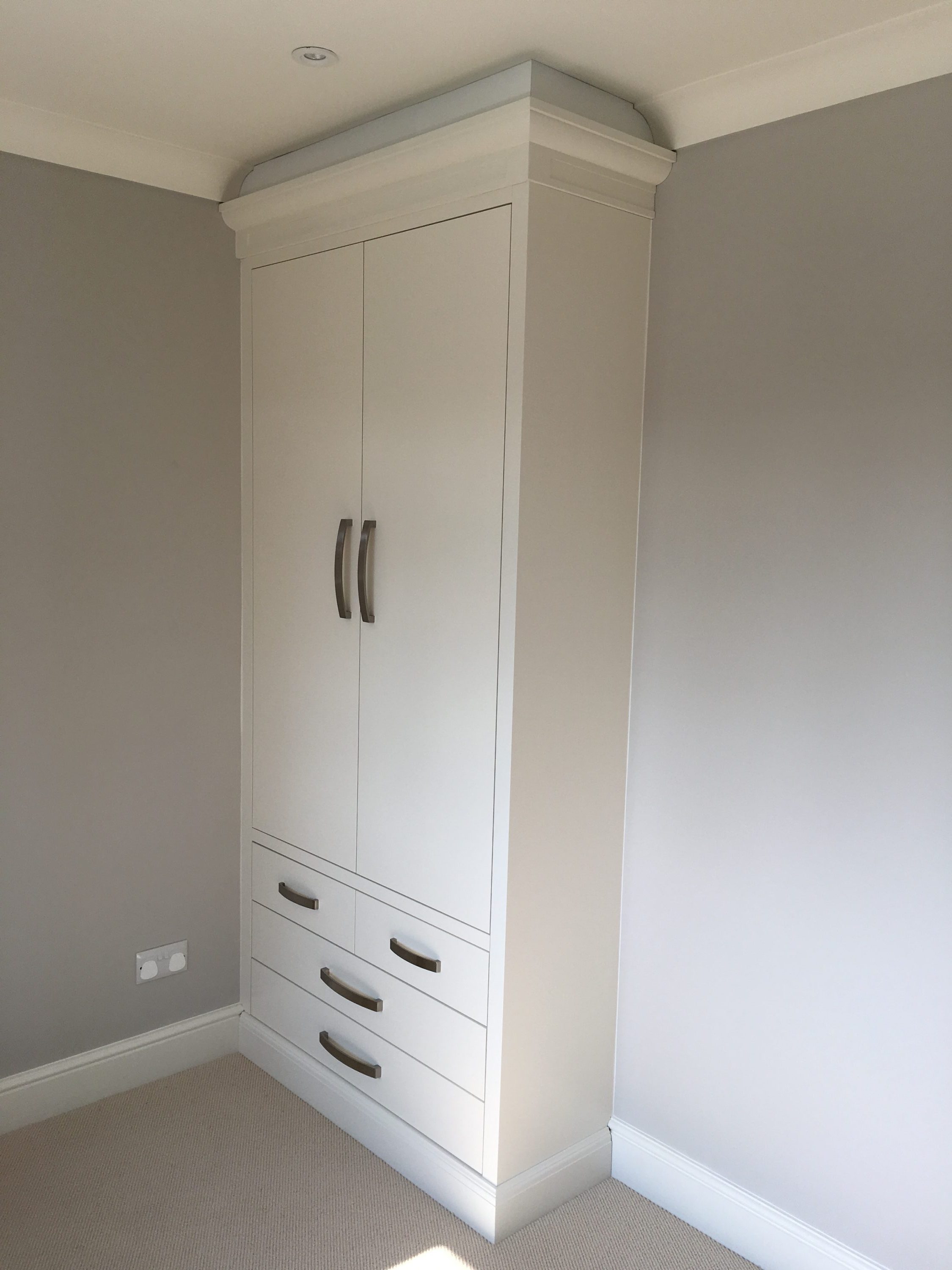 Painted Fitted Alcove Wardrobe Made To Measure Woodwork Ltd